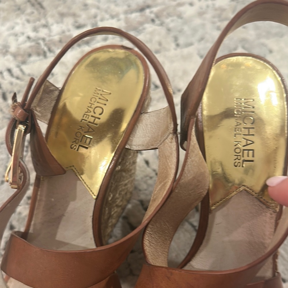 Michael Kors Brown Wedge Sandals - Picture 2 of 5